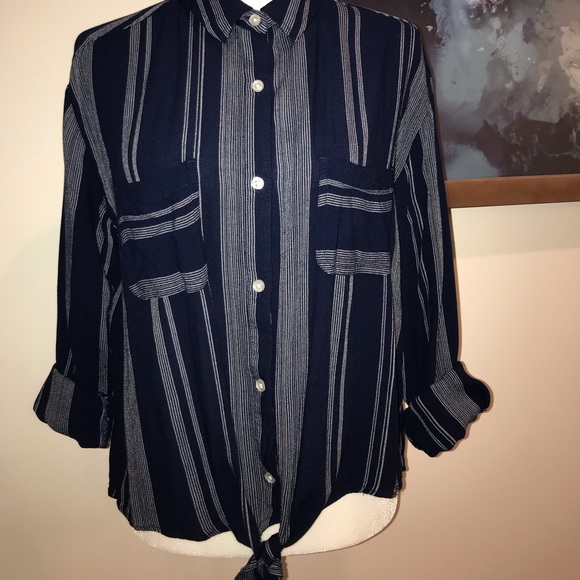 SO Authentic Blue Top With White Stripes. - Picture 3 of 3